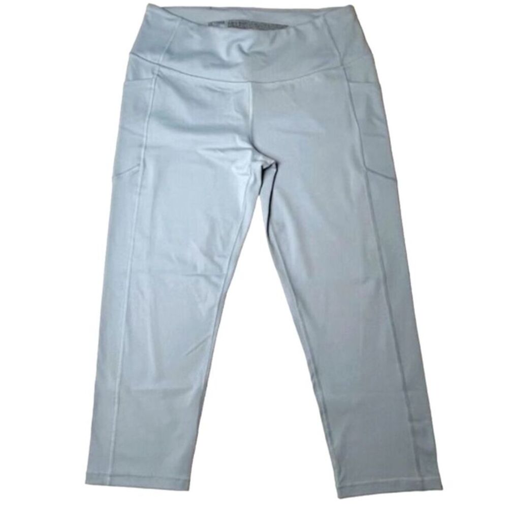 Victoria Secret Sport Athletic Capri Yoga Running Jogging Size L Gray/Blue NWOT
